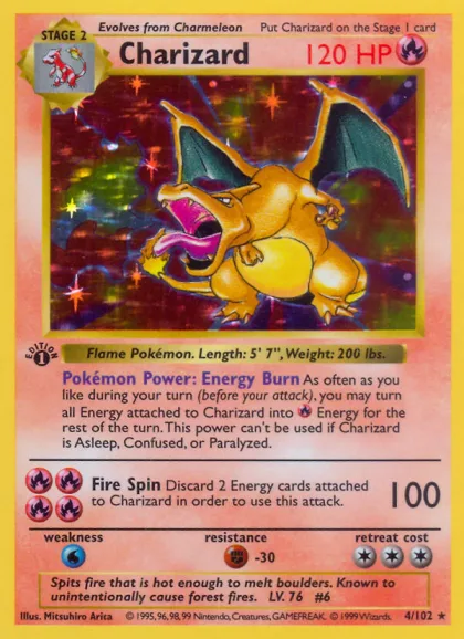 Charizard de la edición Base, la carta más icónica de Pokémon